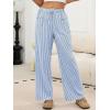 imageANRABESS Womens Striped Gingham Pants 2025 Pajama Drawstring Wide Leg Lounge Plaid Pants Cute Casual Trousers with PocketsBlue White Stripe