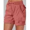 imageANRABESS Womens Summer Shorts 2025 Dressy Casual Hiking Cargo Shorts Trendy Outdoor Outfits 6 PocketsBrick Red