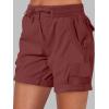 imageANRABESS Womens Summer Shorts 2025 Dressy Casual Hiking Cargo Shorts Trendy Outdoor Outfits 6 PocketsDeep Red