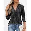 imageANRABESS Womens Tops 34 Length Sleeve Shirts Business Casual Dressy Blouses 2025 Fall Work Tunic Tee TShirts Office OutfitsBlack White Strip