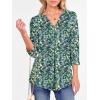 imageANRABESS Womens Tops 34 Length Sleeve Shirts Business Casual Dressy Blouses 2025 Fall Work Tunic Tee TShirts Office OutfitsBlue Green Floral