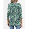 imageANRABESS Womens Tops 34 Length Sleeve Shirts Business Casual Dressy Blouses 2025 Fall Work Tunic Tee TShirts Office OutfitsBlue Green Floral