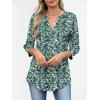 imageANRABESS Womens Tops 34 Length Sleeve Shirts Business Casual Dressy Blouses 2025 Fall Work Tunic Tee TShirts Office OutfitsBlue Green Floral