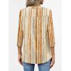 imageANRABESS Womens Tops 34 Length Sleeve Shirts Business Casual Dressy Blouses 2025 Fall Work Tunic Tee TShirts Office OutfitsBrown Green Strips