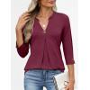 imageANRABESS Womens Tops 34 Length Sleeve Shirts Business Casual Dressy Blouses 2025 Fall Work Tunic Tee TShirts Office OutfitsBurgundy