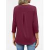 imageANRABESS Womens Tops 34 Length Sleeve Shirts Business Casual Dressy Blouses 2025 Fall Work Tunic Tee TShirts Office OutfitsBurgundy