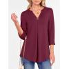 imageANRABESS Womens Tops 34 Length Sleeve Shirts Business Casual Dressy Blouses 2025 Fall Work Tunic Tee TShirts Office OutfitsBurgundy