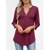 imageANRABESS Womens Tops 34 Length Sleeve Shirts Business Casual Dressy Blouses 2025 Fall Work Tunic Tee TShirts Office OutfitsBurgundy