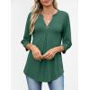 imageANRABESS Womens Tops 34 Length Sleeve Shirts Business Casual Dressy Blouses 2025 Fall Work Tunic Tee TShirts Office OutfitsDeep Green