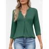 imageANRABESS Womens Tops 34 Length Sleeve Shirts Business Casual Dressy Blouses 2025 Fall Work Tunic Tee TShirts Office OutfitsDeep Green