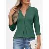 imageANRABESS Womens Tops 34 Length Sleeve Shirts Business Casual Dressy Blouses 2025 Fall Work Tunic Tee TShirts Office OutfitsDeep Green
