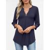 imageANRABESS Womens Tops 34 Length Sleeve Shirts Business Casual Dressy Blouses 2025 Fall Work Tunic Tee TShirts Office OutfitsNavy Blue