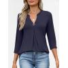 imageANRABESS Womens Tops 34 Length Sleeve Shirts Business Casual Dressy Blouses 2025 Fall Work Tunic Tee TShirts Office OutfitsNavy Blue