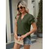 imageANRABESS Womens Tops Dressy Casual Ruffle Short Sleeve V Neck Blouses Summer Button Down Business Work Elegant ShirtsArmy Green
