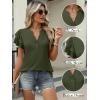 imageANRABESS Womens Tops Dressy Casual Ruffle Short Sleeve V Neck Blouses Summer Button Down Business Work Elegant ShirtsArmy Green