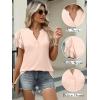 imageANRABESS Womens Tops Dressy Casual Ruffle Short Sleeve V Neck Blouses Summer Button Down Business Work Elegant ShirtsBeige