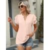 imageANRABESS Womens Tops Dressy Casual Ruffle Short Sleeve V Neck Blouses Summer Button Down Business Work Elegant ShirtsBeige