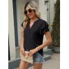 imageANRABESS Womens Tops Dressy Casual Ruffle Short Sleeve V Neck Blouses Summer Button Down Business Work Elegant ShirtsBlack