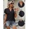 imageANRABESS Womens Tops Dressy Casual Ruffle Short Sleeve V Neck Blouses Summer Button Down Business Work Elegant ShirtsBlack