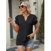 imageANRABESS Womens Tops Dressy Casual Ruffle Short Sleeve V Neck Blouses Summer Button Down Business Work Elegant ShirtsBlack