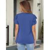 imageANRABESS Womens Tops Dressy Casual Ruffle Short Sleeve V Neck Blouses Summer Button Down Business Work Elegant ShirtsBlue