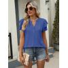 imageANRABESS Womens Tops Dressy Casual Ruffle Short Sleeve V Neck Blouses Summer Button Down Business Work Elegant ShirtsBlue