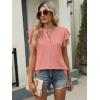 imageANRABESS Womens Tops Dressy Casual Ruffle Short Sleeve V Neck Blouses Summer Button Down Business Work Elegant ShirtsCoral