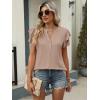 imageANRABESS Womens Tops Dressy Casual Ruffle Short Sleeve V Neck Blouses Summer Button Down Business Work Elegant ShirtsKhaki