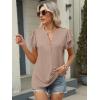 imageANRABESS Womens Tops Dressy Casual Ruffle Short Sleeve V Neck Blouses Summer Button Down Business Work Elegant ShirtsKhaki