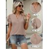 imageANRABESS Womens Tops Dressy Casual Ruffle Short Sleeve V Neck Blouses Summer Button Down Business Work Elegant ShirtsKhaki