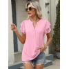 imageANRABESS Womens Tops Dressy Casual Ruffle Short Sleeve V Neck Blouses Summer Button Down Business Work Elegant ShirtsLight Pink