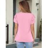 imageANRABESS Womens Tops Dressy Casual Ruffle Short Sleeve V Neck Blouses Summer Button Down Business Work Elegant ShirtsLight Pink