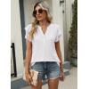 imageANRABESS Womens Tops Dressy Casual Ruffle Short Sleeve V Neck Blouses Summer Button Down Business Work Elegant ShirtsWhite