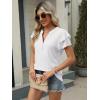 imageANRABESS Womens Tops Dressy Casual Ruffle Short Sleeve V Neck Blouses Summer Button Down Business Work Elegant ShirtsWhite