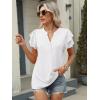 imageANRABESS Womens Tops Dressy Casual Ruffle Short Sleeve V Neck Blouses Summer Button Down Business Work Elegant ShirtsWhite
