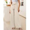 imageANRABESS Womens Wide Leg Palazzo Pants Belted High Waisted Business Casual Flowy Long Trousers with PocketsBeige