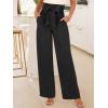 imageANRABESS Womens Wide Leg Palazzo Pants Belted High Waisted Business Casual Flowy Long Trousers with PocketsBlack