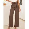 imageANRABESS Womens Wide Leg Palazzo Pants Belted High Waisted Business Casual Flowy Long Trousers with PocketsBrown