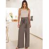 imageANRABESS Womens Wide Leg Palazzo Pants Belted High Waisted Business Casual Flowy Long Trousers with PocketsCoffee