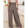 imageANRABESS Womens Wide Leg Palazzo Pants Belted High Waisted Business Casual Flowy Long Trousers with PocketsCoffee