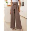 imageANRABESS Womens Wide Leg Palazzo Pants Belted High Waisted Business Casual Flowy Long Trousers with PocketsCoffee