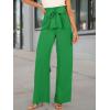 imageANRABESS Womens Wide Leg Palazzo Pants Belted High Waisted Business Casual Flowy Long Trousers with PocketsGreen