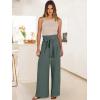 imageANRABESS Womens Wide Leg Palazzo Pants Belted High Waisted Business Casual Flowy Long Trousers with PocketsGrey Green