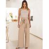 imageANRABESS Womens Wide Leg Palazzo Pants Belted High Waisted Business Casual Flowy Long Trousers with PocketsKhaki