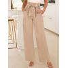 imageANRABESS Womens Wide Leg Palazzo Pants Belted High Waisted Business Casual Flowy Long Trousers with PocketsKhaki