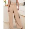imageANRABESS Womens Wide Leg Palazzo Pants Belted High Waisted Business Casual Flowy Long Trousers with PocketsKhaki