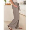 imageANRABESS Womens Wide Leg Palazzo Pants Belted High Waisted Business Casual Flowy Long Trousers with PocketsLight Camel