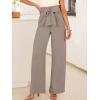 imageANRABESS Womens Wide Leg Palazzo Pants Belted High Waisted Business Casual Flowy Long Trousers with PocketsLight Camel