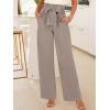 imageANRABESS Womens Wide Leg Palazzo Pants Belted High Waisted Business Casual Flowy Long Trousers with PocketsLight Camel
