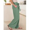 imageANRABESS Womens Wide Leg Palazzo Pants Belted High Waisted Business Casual Flowy Long Trousers with PocketsLight Green